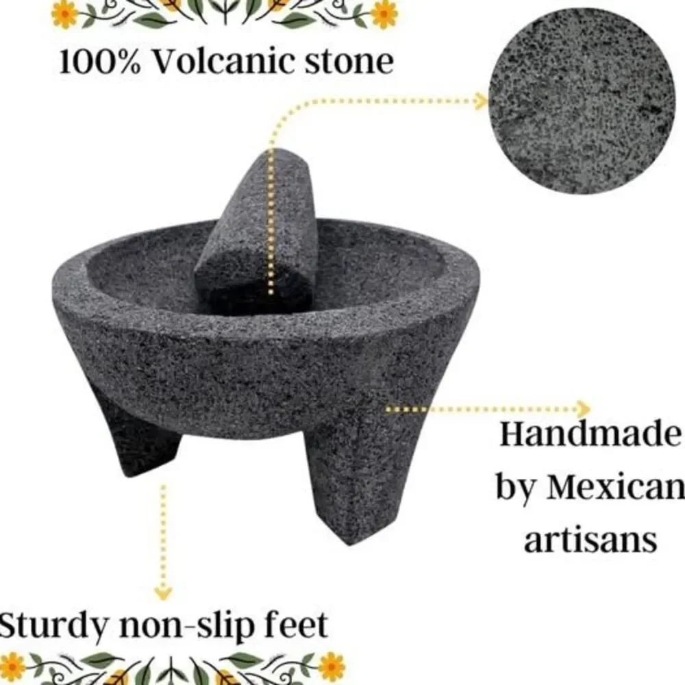 Volcanic rock brand new molcajete bowl mortar and pestle